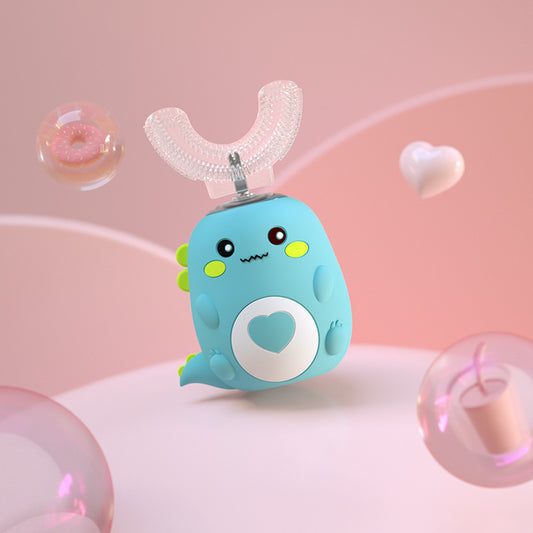 Children'S Electric Toothbrush Food Grade Silicone Oral 360 Degree Automatic Usb Charging Smart Children'S Toothbrush U-Shaped