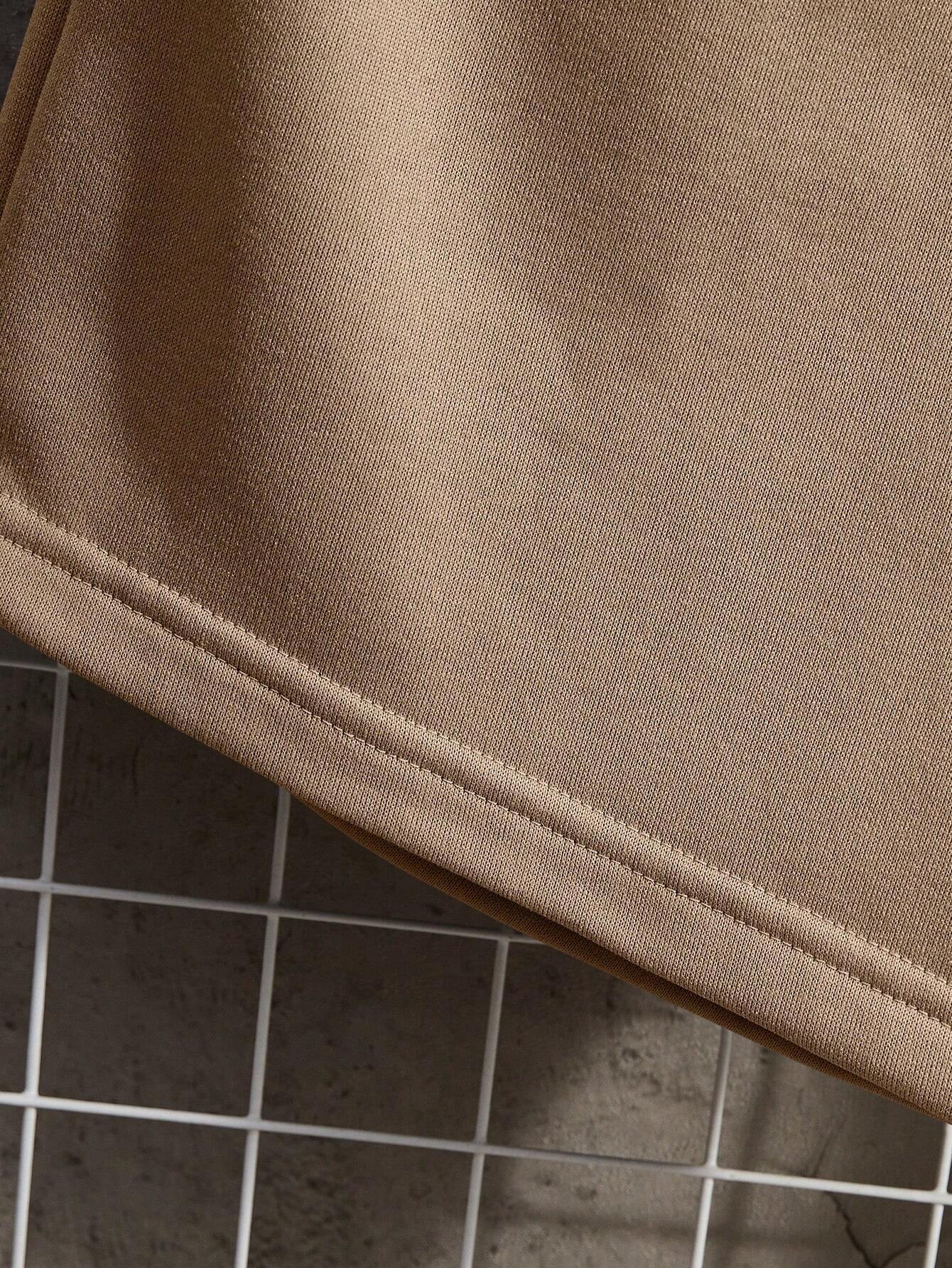 Manfinity Dauomo Men Spring/Summer Casual Solid Color Drawstring Waist Shorts