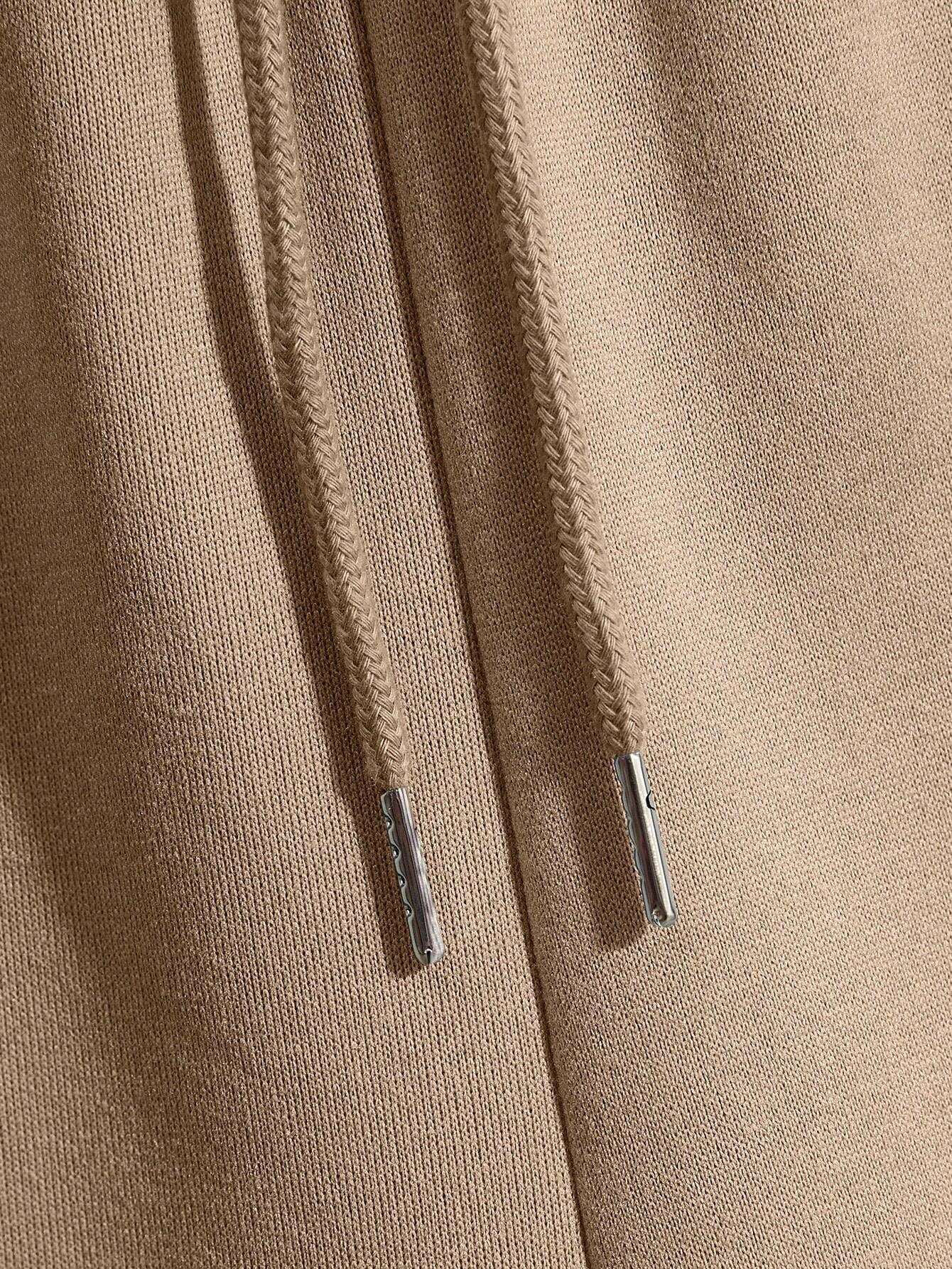 Manfinity Dauomo Men Spring/Summer Casual Solid Color Drawstring Waist Shorts