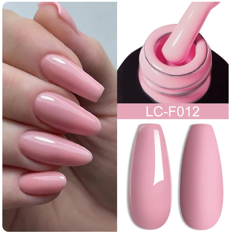 7ML Pink Glitter Nail Gel Polish Nude Natural Long Lasting Manicure Soak off UV LED Nail Art Base Top Coat Gel Varnish