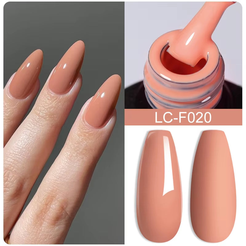 7ML Pink Glitter Nail Gel Polish Nude Natural Long Lasting Manicure Soak off UV LED Nail Art Base Top Coat Gel Varnish