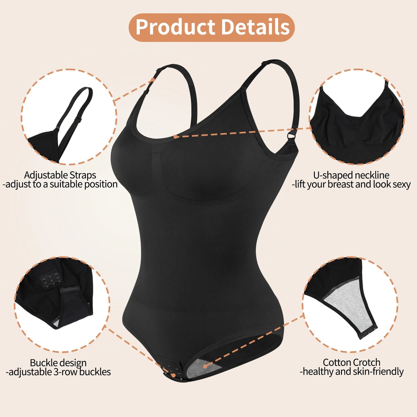 Shapewear for Women Tummy Control Body Shaper Snatched Waist Body Suit