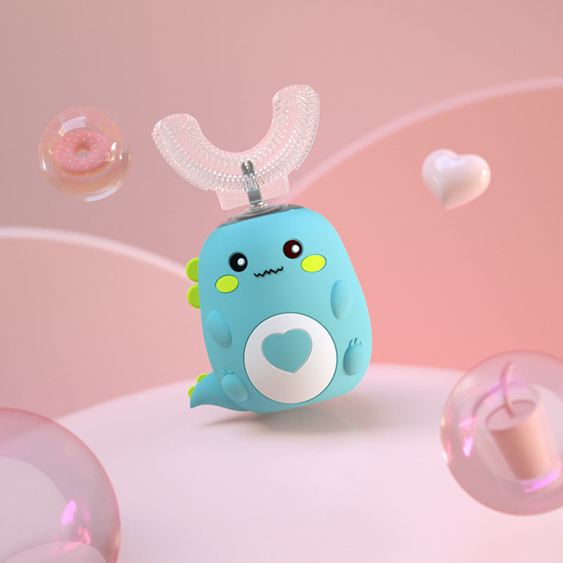 Children'S Electric Toothbrush Food Grade Silicone Oral 360 Degree Automatic Usb Charging Smart Children'S Toothbrush U-Shaped