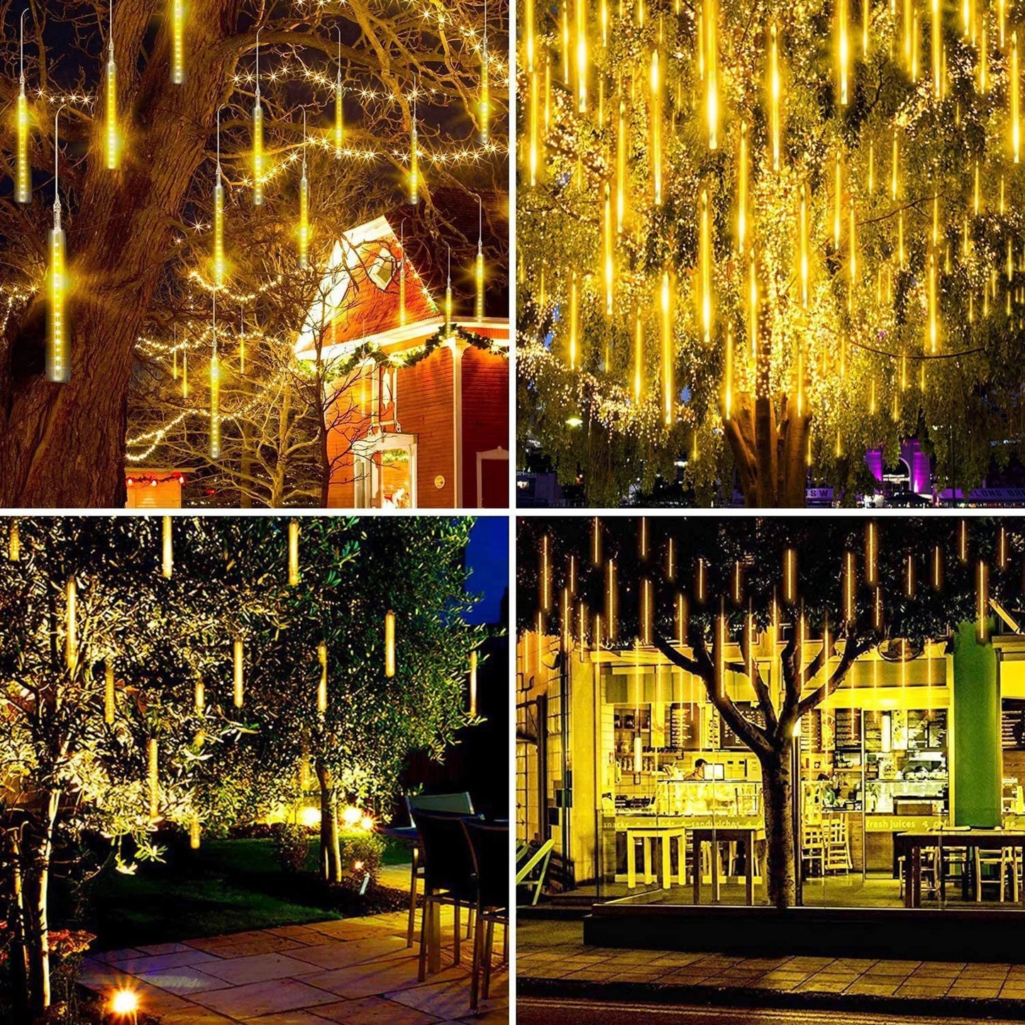 30/50cm 8 Tubes Meteor Shower Rain LED String Lights Christmas Tree Decorations Street Garland for Decor Noel New Year Navidad