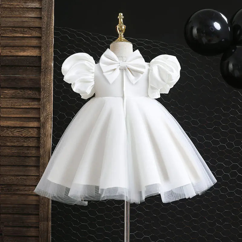 Elegant Dresses For Girls Christmas Solid Lace Girl Party Dress Princess Birthday Wedding New Year Costume Clothes 1-6T