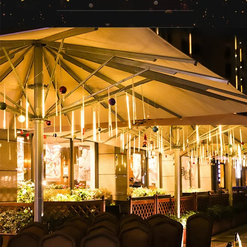 30/50cm 8 Tubes Meteor Shower Rain LED String Lights Christmas Tree Decorations Street Garland for Decor Noel New Year Navidad