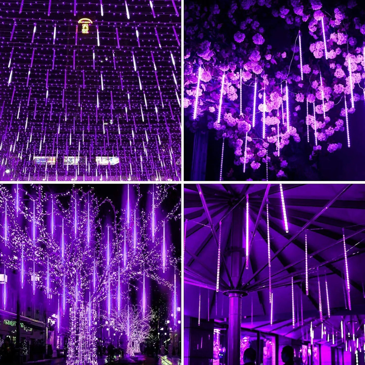 30/50cm 8 Tubes Meteor Shower Rain LED String Lights Christmas Tree Decorations Street Garland for Decor Noel New Year Navidad