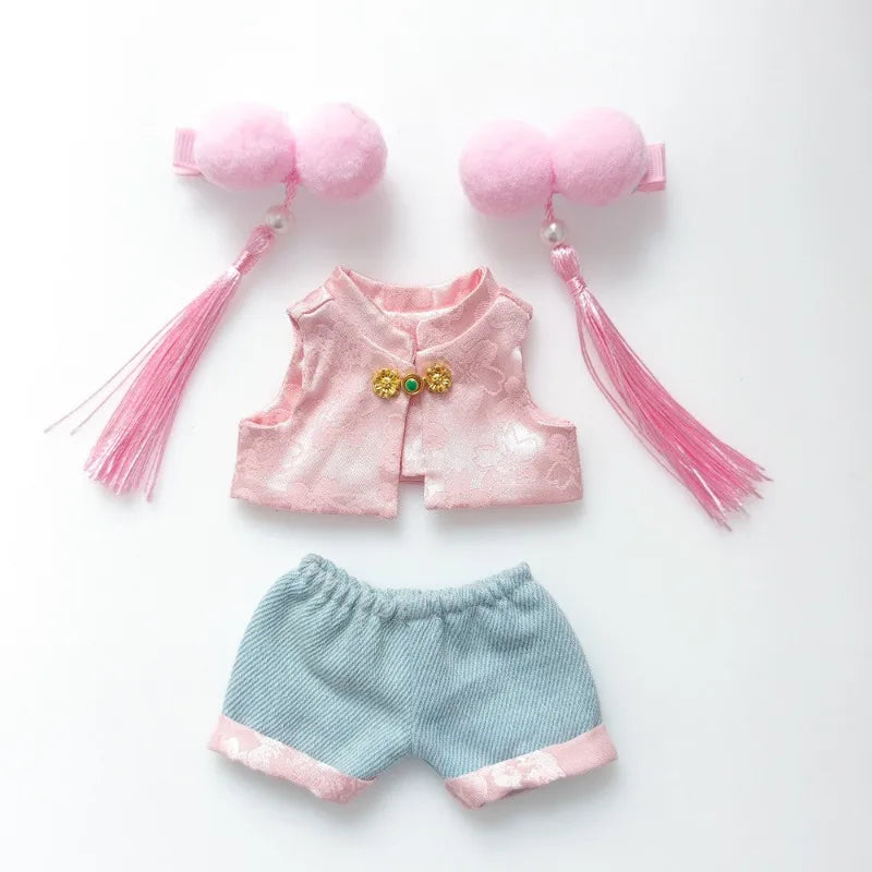 Only Clothes for Labubu15/17cm Doll Clothes Elegance Ancient Style Tang Suit Cute New Year Clothes Chinese Style Suit Party Gift