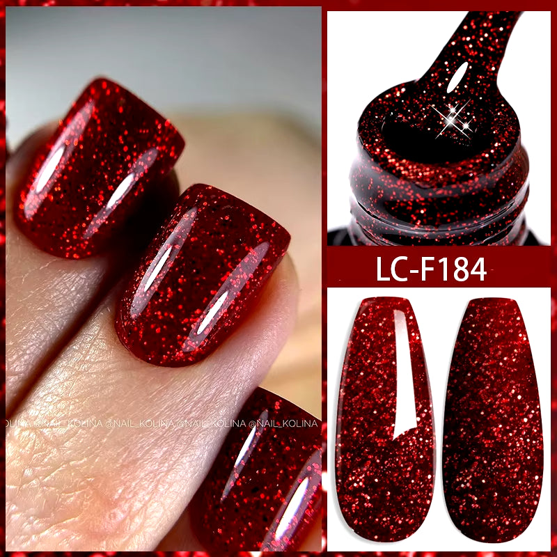 7ML Pink Glitter Nail Gel Polish Nude Natural Long Lasting Manicure Soak off UV LED Nail Art Base Top Coat Gel Varnish