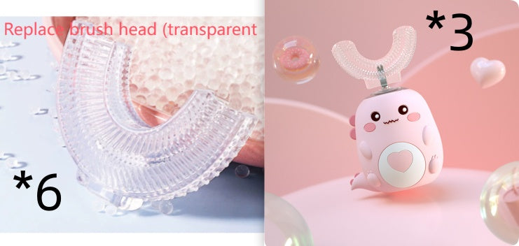 Children'S Electric Toothbrush Food Grade Silicone Oral 360 Degree Automatic Usb Charging Smart Children'S Toothbrush U-Shaped
