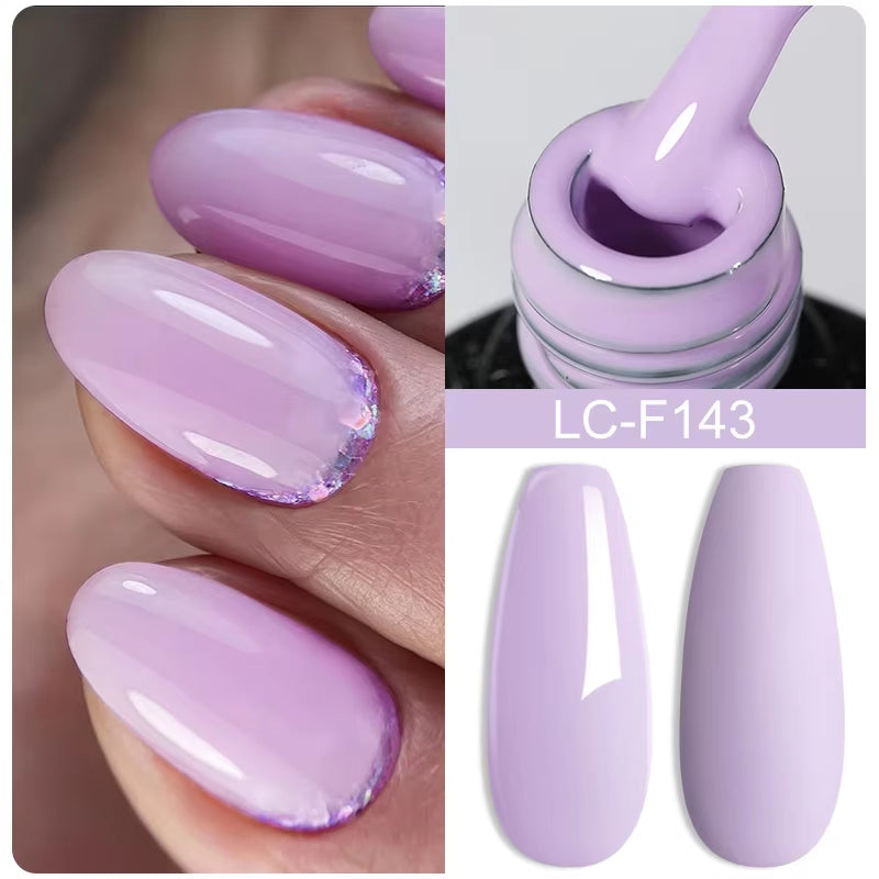 7ML Pink Glitter Nail Gel Polish Nude Natural Long Lasting Manicure Soak off UV LED Nail Art Base Top Coat Gel Varnish